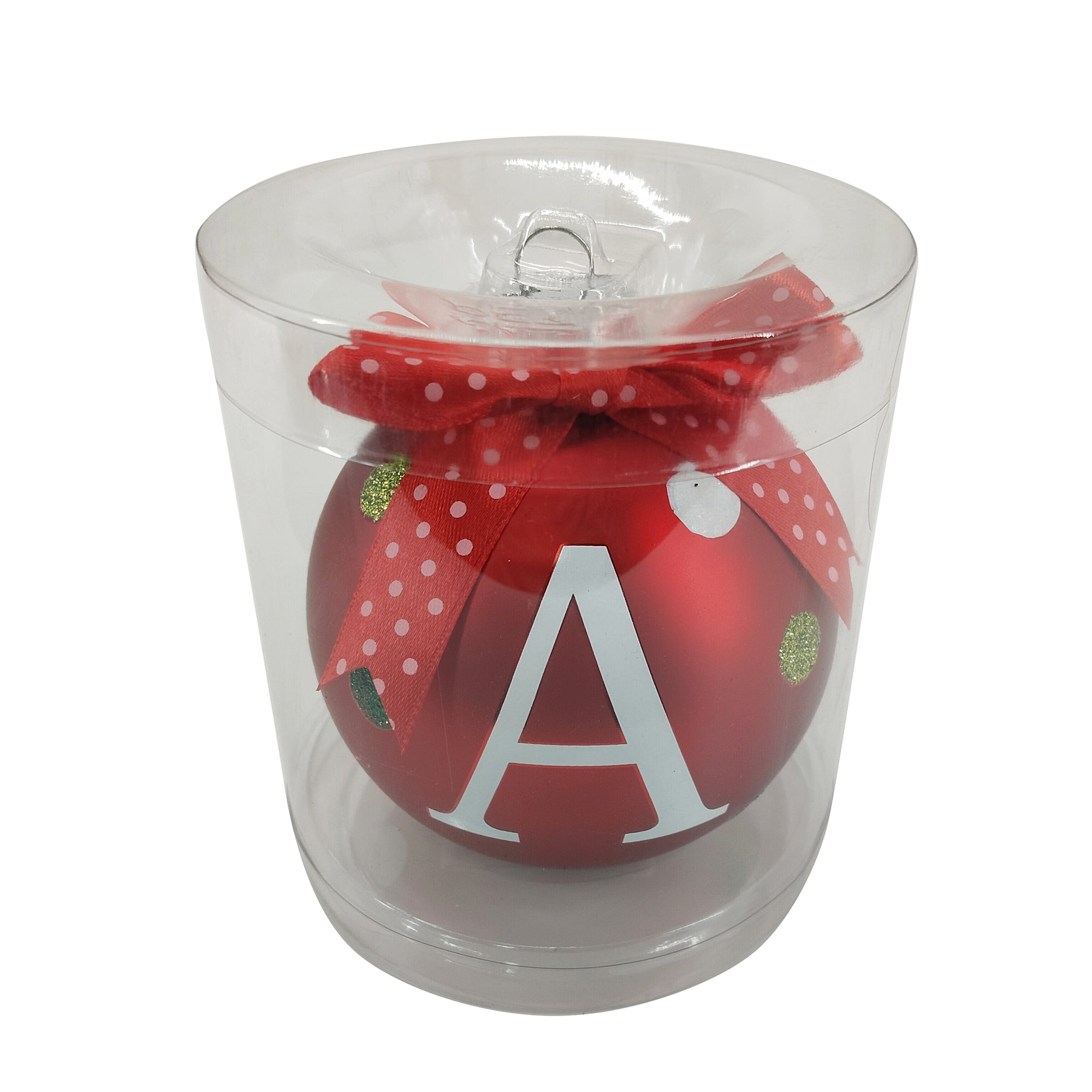 HOLIDAY TIME A ORNEMENT EN VERRE LETTRE ROUGE