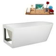 thumbnail image 2 of 65" Streamline B-412-162-BGM Soaking Freestanding Tub and Tray With Internal Drain in Brushed GunMetal, 2 of 10