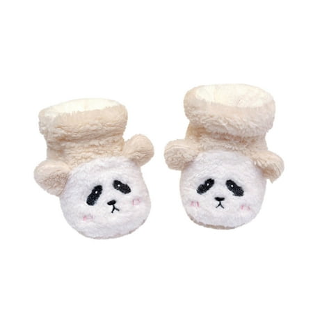 

New Kids Baby Sneakers Winter Children Baby Toddler Shoes For Boys And Girls Non Slip Flat Plush Warm Elastic Band Comfortable Cartoon Penguin Panda