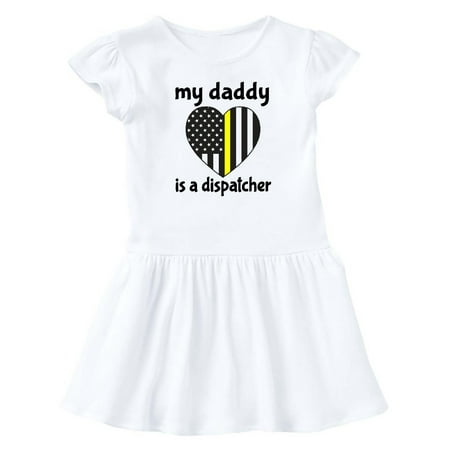 

Inktastic Dispatcher Dad Emergency Gold Line Flag Gift Baby Girl Dress