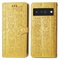 thumbnail image 2 of Feishell for Google Pixel 6 Pro Cartoon Cute Wallet Case, Cat Dog Style Flip with ID Card Holder Premium PU Leather Cases with Wrist Strap, Magnetic Closure Folio Kickstand Phone Cover, Yellow, 2 of 11