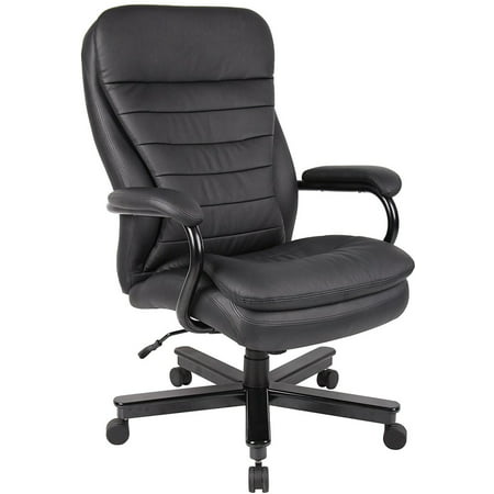 Big and Tall Executive Office Chair for Heavy Duty Big Man Black Leather Task Computer Ergonomic