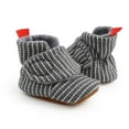 thumbnail image 6 of Gyujnb Kids Slippers,Baby Booties Winter Warm Striped Boots for Soft Sole First Shoes Cozy Toddler Footwear-Boys Shoes,Girls Shoes,Size:0-6 Months, 6 of 8