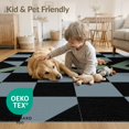 thumbnail image 4 of ODIKA 5'x7' Washable Area Rug Large Rectangular Block Alternating Grid Contemporary Blackrug for Small Living Room, Bedroom, Easy Care, Non-Shedding, Pet Friendly, 4 of 7