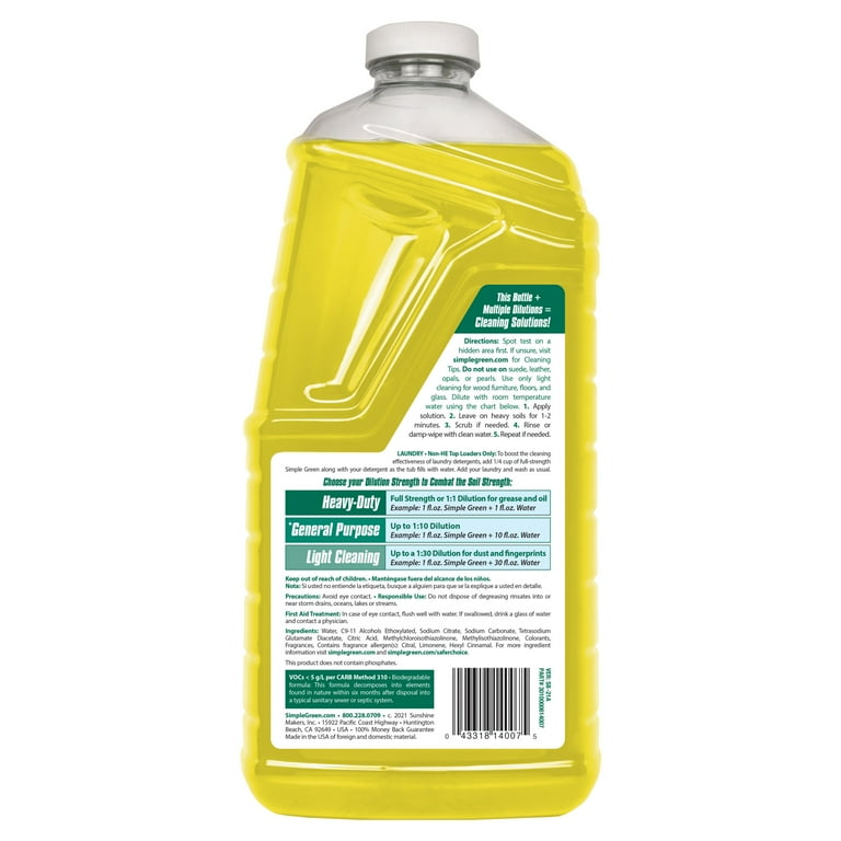 Simple Green Multipurpose All-Purpose Cleaner, Heavy Duty Degreaser, Easy  Cleaning Supplies, Lemon Scent, 67.6 oz - Walmart.com
