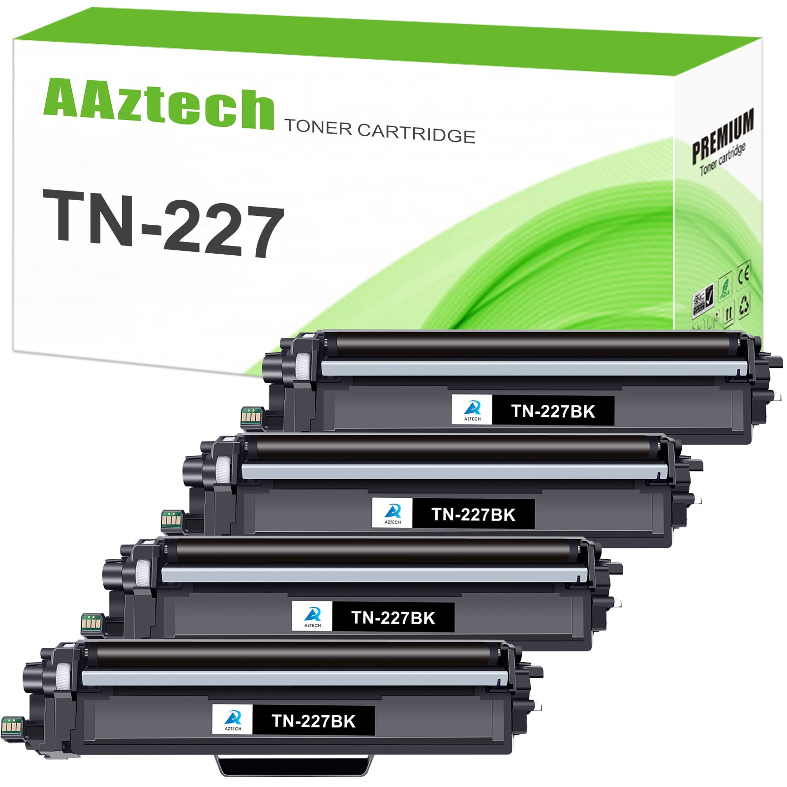 A Aztech 5-Pack Compatible Toner Cartridge for Brother TN227 TN-227  MFC-L3770CDW HL-L3270CDW HL-L3210CW HL-L3290CDW MFC-L3710CW