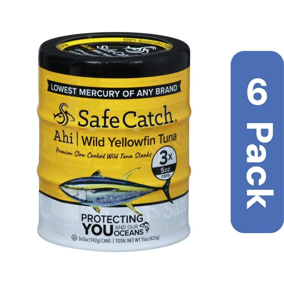 Safecatch Wild Yellowfin Ahi Tuna 3-Pack 15 oz (Pack Of 6)
