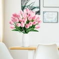 thumbnail image 2 of 15 Pcs Real Touch Artificial Tulips, Light Pink Fake Tulip Flowers with Flexible Stems, Faux PU Tulips for Wedding Bouquet, Spring Home Decor, Office Desk, Mother's Day Centerpiece Decorations, 2 of 7