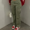 thumbnail image 3 of Mono de mujer de color sólido europeo y americano, pantalones casuales de cintura alta con múltiples bolsillos, de moda y a la moda, que combinan con todo, 3 of 5