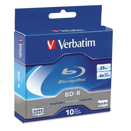 Verbatim BD-R Blu-Ray Disc, 25GB, 6x, 10/Pk