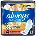 thumbnail image 1 of Toallas sanitarias Always Ultra Thin Overnight con alas, 96 unidades, 1 of 8
