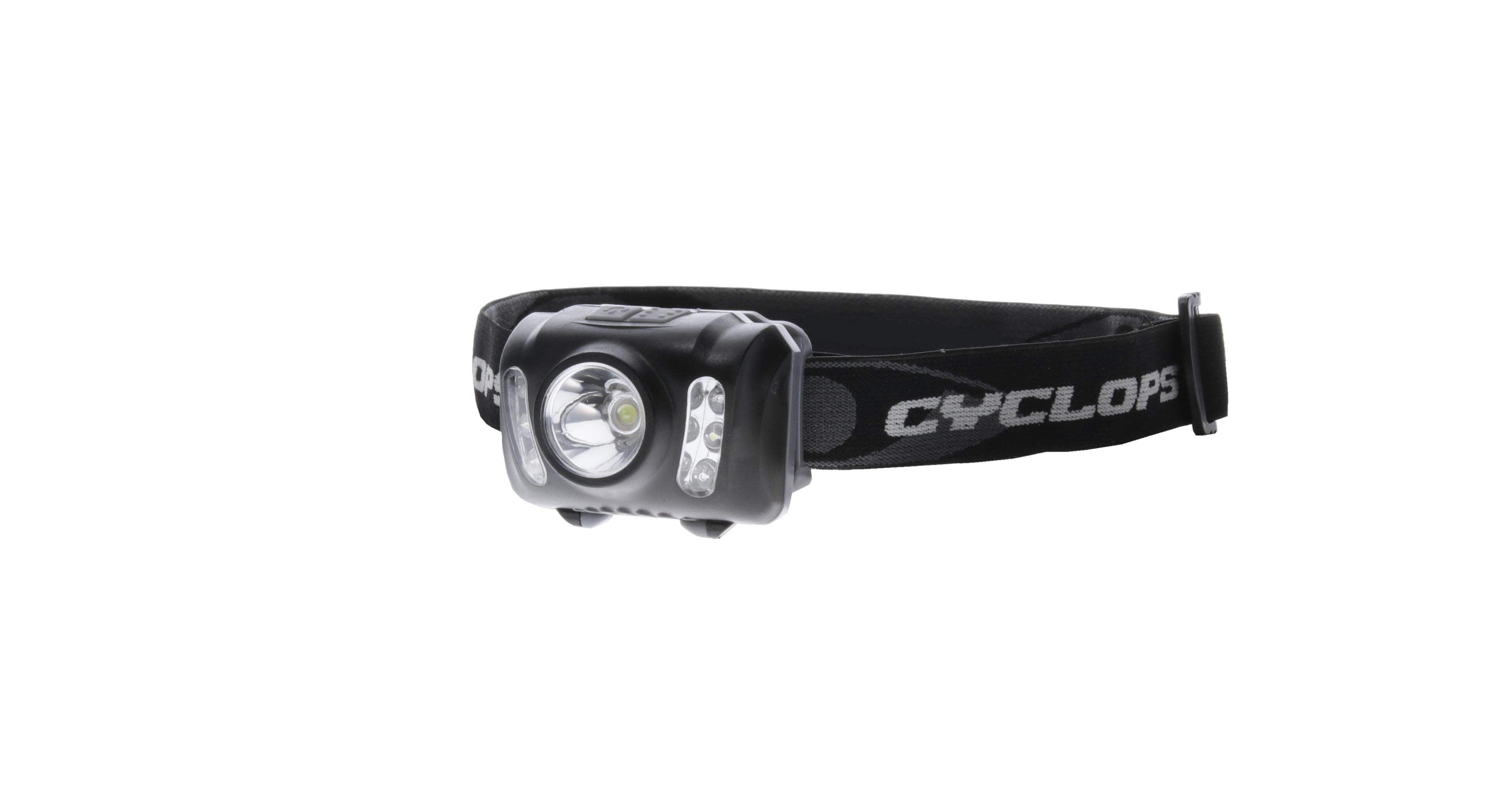 CYCLOPS 210 Lumen Headlamp | Tactical Durable Lightweight Compact Adjustable Stretch Headband Bright 3 Color LED Headlight | AAA Batteries Included | Pack of 2