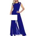 thumbnail image 1 of cffvdiz Combinaisons pour Femmes Col Rond Sans Manches Jambes Larges Combinaisons Pantalons Longs Amples, 1 of 5