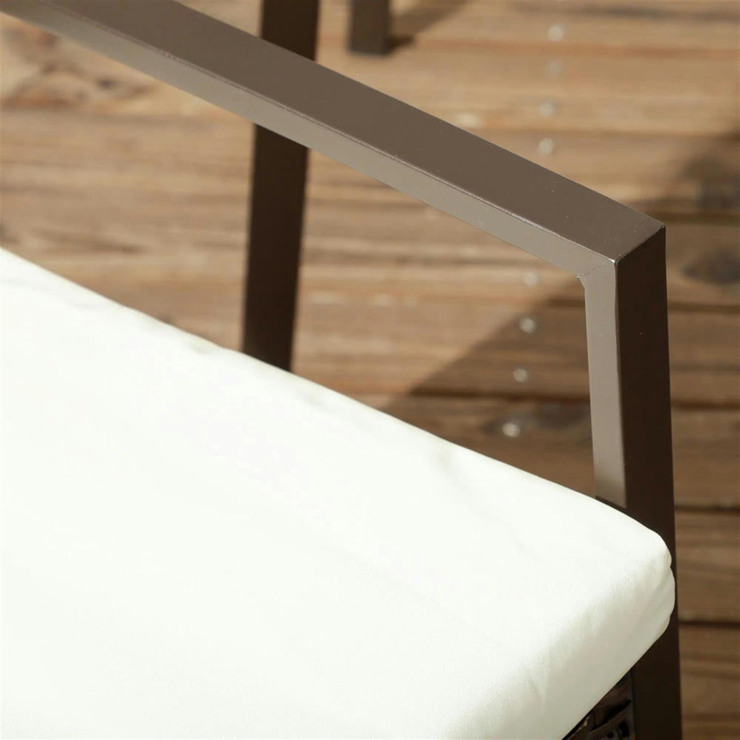 Demi Bonn Outdoor Dining Chairs Set of 4, PE Rattan Patio Dining Room Chairs with Cushion for Garden, Backyard, Lawn, Brown