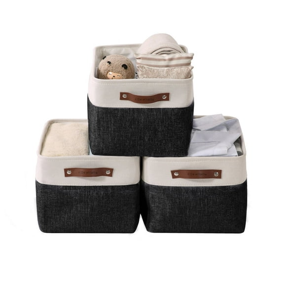 DECOMOMO 3-Packs Extra Large Foldable Storage Bin W/Handles| Great For Organizing Shelf Nursery Home Closet & Office