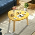 thumbnail image 6 of Modern Triangle Coffee Table - 15.75x15.75x11.81in Unique Funky Wood Coffee Tables for Living Room, Round Corner Table for Patio Office Balcony Natural(Yellow), 6 of 6