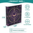 thumbnail image 5 of Purple Mystical Pattern 3 Ring Hardcover Binders 1.5in Round Rings for Letter-Size Folder Paper Organizer Pockets for Office Student Recipe, 5 of 9