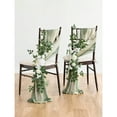thumbnail image 6 of 3pcs/Set Wedding Chair Decorations Aisle Pew Artificial Flowers With 2Pcs 98.4in Hanging Chiffon Fabric Cream For Ceremony Reception Floral Faux Backdrop Rose Arrangement Party Outdoor Decor, Wedding, 6 of 10