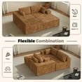 thumbnail image 6 of Daluvenix 111” Modular Sectional Sofa, Cloud Sectional Couch with L-Shape Chaise, Upholstered Comfy Deep Seat Couch for Living Room Bedroom, No Assembly Required, Camel(corduroy Fabric), 6 of 9