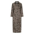 thumbnail image 3 of QLEICOM Women's Casual Turn-down Collar Shirt Dresses Long Sleeve Button Down Long Dress Bohemian Floral Mid Waist Dress with Pockets Summer Beachwear Temperament Maxi Dress Khaki M, 3 of 5