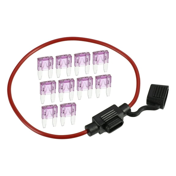 Unique Bargains 1 Set 3A Mini Blade Stye Fuse 16 AWG Fuse Holder 16 Gauge Fuse Holder Blade Style Inline Fuse Holder
