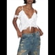 thumbnail image 3 of Camiseta Larga Holgada con Volantes y Abertura Frontal para Mujer, Sin Mangas, Espalda Descubierta, Tirantes Finos, Capa de , Maxi Top Sin Mangas M, 3 of 7