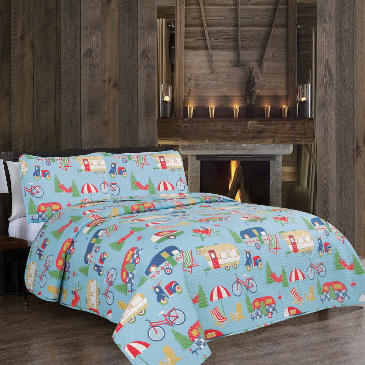 Quilt Set with Shams All Season Bedspread Coverlet 