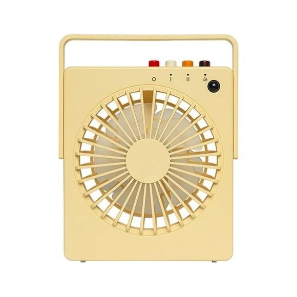 Ventilador de movimiento portátil, pequeño ventilador de noche, silencioso, práctico, colgante, para pesca, Amarillo
