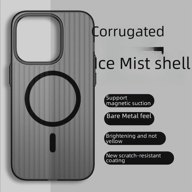 Estuche magnético para PC con rejilla corrugada para iPhone 15 Estuche magnético para teléfono con efecto helado y esmerilado Estuche transparente para Apple 14