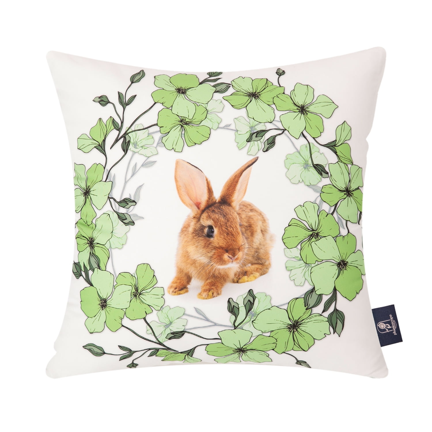 18x18 Multicolor Cute Bunny Gift Ideas Cute Bunny Pattern Throw Pillow