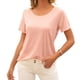 thumbnail image 2 of Camiseta de mujer Sexy Backless Hollow Manga corta Cuello redondo Top suelto, Rosa, XL Noticed AP001243-08, 2 of 7