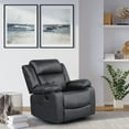 thumbnail image 4 of Elm & Oak Maxima Standard Manual Swivel Recliner with Massage and Heat, Black Faux Leather, 4 of 9