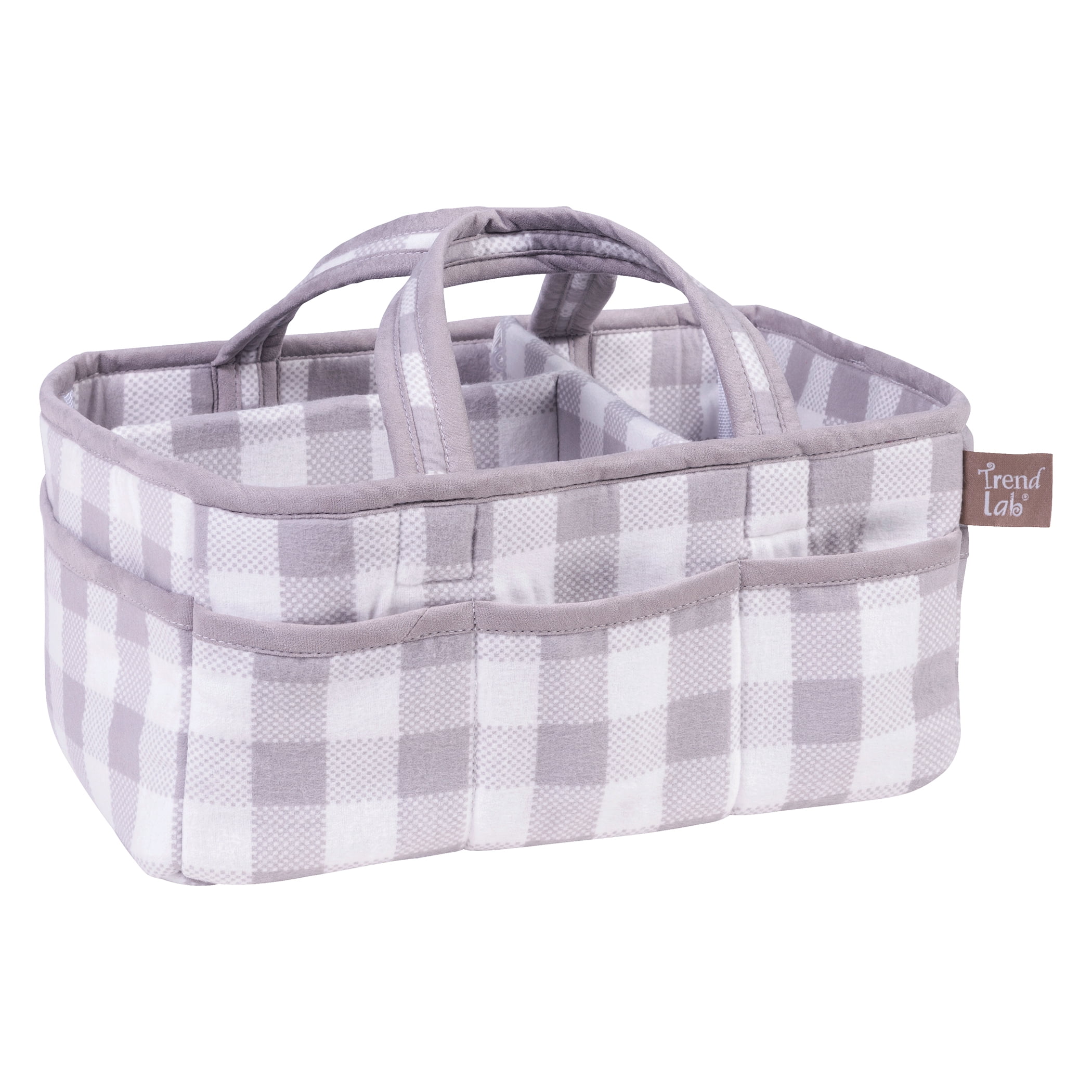 Gray and White Buffalo Check Storage Caddy