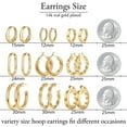 thumbnail image 6 of Turandoss 9 Pairs 14K Rose Gold Plated Chunky Twisted Huggie Hoop Earrings Set for Women Waterproof Thick Lightweight Jewelry Trend Mothers Day Birthday Gifts for Women, 6 of 9