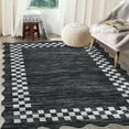 thumbnail image 4 of FairOnly 8'x10'Modern Low Pile Minimalist Large Area Rug Geometric Ruffle Edge Non Slip Washable Mat for Living Room Bedroom,Dark Grey, 4 of 7