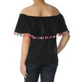 thumbnail image 4 of INC $79 Womens New 1528 Black Fringed Off Shoulder Top S B+B, 4 of 4