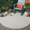 thumbnail image 2 of SAFAVIEH Sisal All-Weather Delroy Solid Indoor/Outdoor Area Rug, Light Grey/Ivory, 6'7" x 6'7" Round, 2 of 8