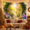 thumbnail image 3 of Rose Garden Gate Opening to Sunlit Stone Path, Romantic Cottagecore for Garden Lovers, Botanical Wall Art, Mother's Day Gift, Tapestry Wall Hanging for Bedroom and Living Room, 3 of 7