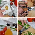 thumbnail image 4 of Tijeras de cocina de acero inoxidable de alta resistencia, multiusos para cortar pollo, pescado, carne, verduras, hierbas, huesos y nueces, incluye protector de cuchilla, 4 of 7