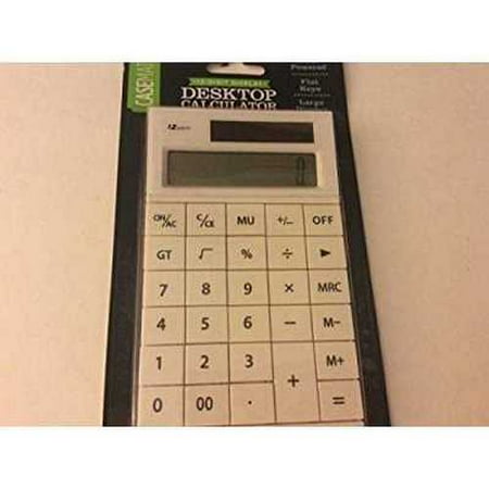 CASEMATE Compact Desktop Calculator, White,12-digit display,Solar/Battery-NIP-NR