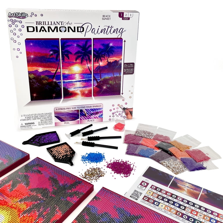ArtSkills Diamond Art Painting Kit for Adults, Beach Sunset