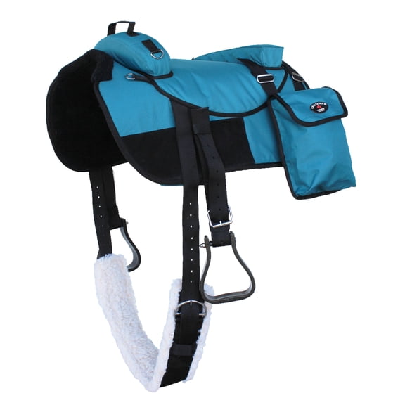 Horse SADDLE PAD Western Turquoise Bareback Trail w/ Pockets 39205TR