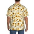 thumbnail image 3 of Fotbe Brown Leaf Sunflower Camisa Estampada de Manga Corta para Hombre, Casual de Verano, Estilo Playero, Sin Arrugas-Medium, 3 of 5