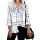 thumbnail image 1 of Jumpingount Camisa a cuadros a rayas para mujer, blusa informal holgada transpirable para oficina, playa, compras, Top, ropa de otoño, regalos de Type1 NO1 Jumpingount AP003081-18, 1 of 6