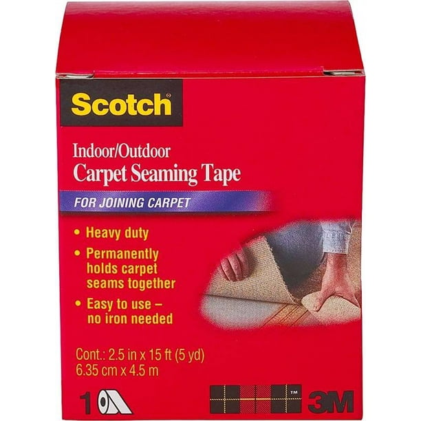 Scotch CT4010DC Indoor/Outdoor Carpet Seaming Tape, 21/2 in W x 15 ft L