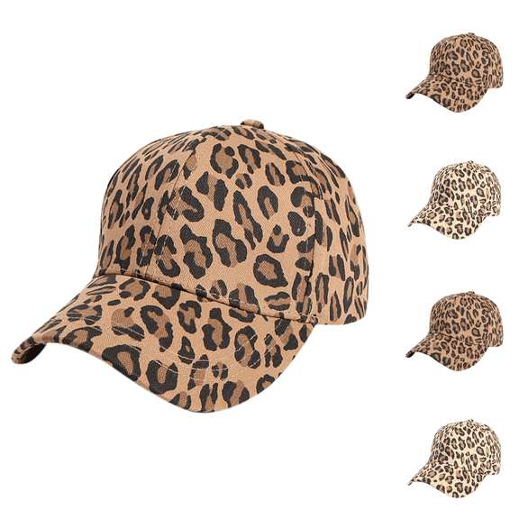 CAZOFW Women's Leopard Print Baseball Cap, Adjustable Fashion Dad Hat for Casual Outfits