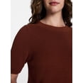 thumbnail image 5 of Time and Tru Women's Crewneck Sweater with Short Sleeves, Lightweight, Sizes XS-XXXL, 5 of 6
