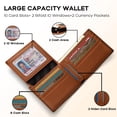 thumbnail image 4 of Monedero RUNBOX de piel auténtica plegable, 12 tarjetas, bloque RFID, 4 of 7