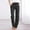 Black, variant on Patlollav Women Casual Cotton And Linen Solid Drawstring Elastic Waist Long Straight Pants