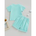 thumbnail image 4 of xiaxaixu T-Shirt Imprimé Arc-en-Ciel à Manches Courtes + Ensemble Short devant Nœud Bambin 2Pcs, 4 of 9